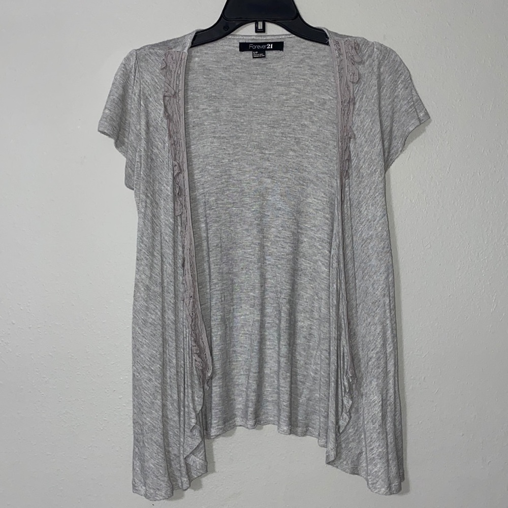 Forever 21 gray short sleeve cardigan